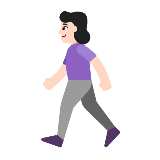 Woman Walking: Light Skin Tone on Microsoft Fluent