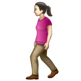 Woman Walking: Light Skin Tone on WhatsApp
