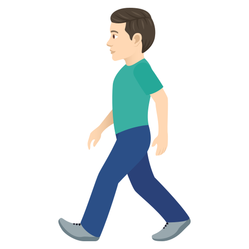 Man Walking: Light Skin Tone on JoyPixels