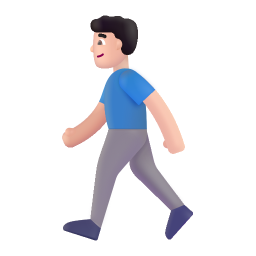 Man Walking: Light Skin Tone on Microsoft 3D