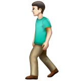 Man Walking: Light Skin Tone on WhatsApp
