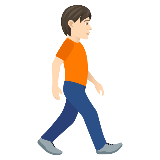 Person Walking Facing Right: Light Skin Tone on JoyPixels