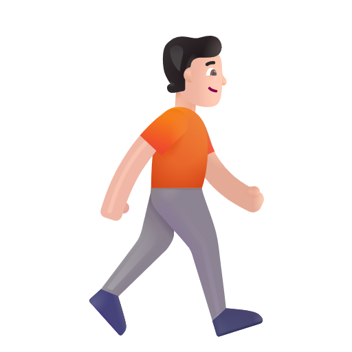Person Walking Facing Right: Light Skin Tone on Microsoft 3D
