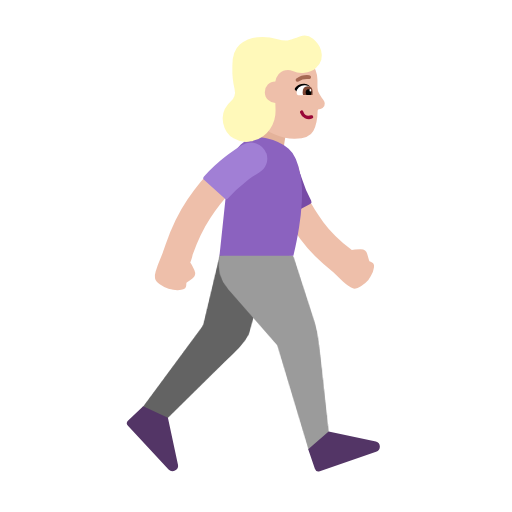 Woman Walking Facing Right: Medium-Light Skin Tone on Microsoft Fluent
