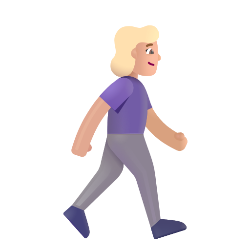 Woman Walking Facing Right: Medium-Light Skin Tone on Microsoft 3D