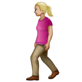 Woman Walking: Medium-Light Skin Tone on WhatsApp