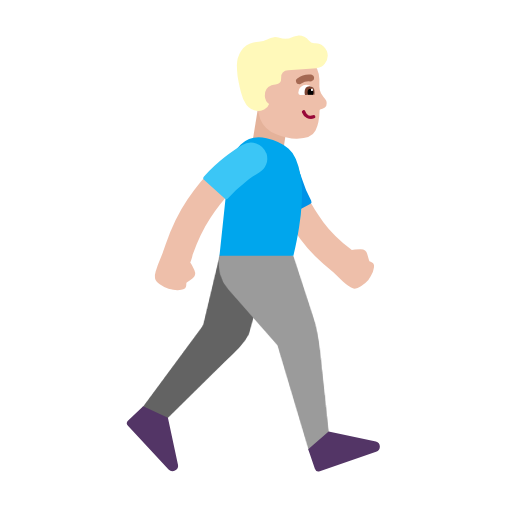Man Walking Facing Right: Medium-Light Skin Tone on Microsoft Fluent