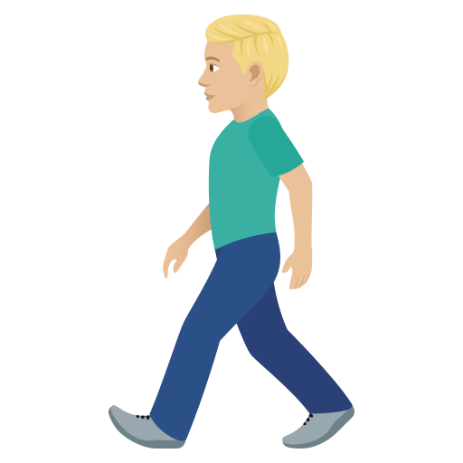 Man Walking: Medium-Light Skin Tone on JoyPixels