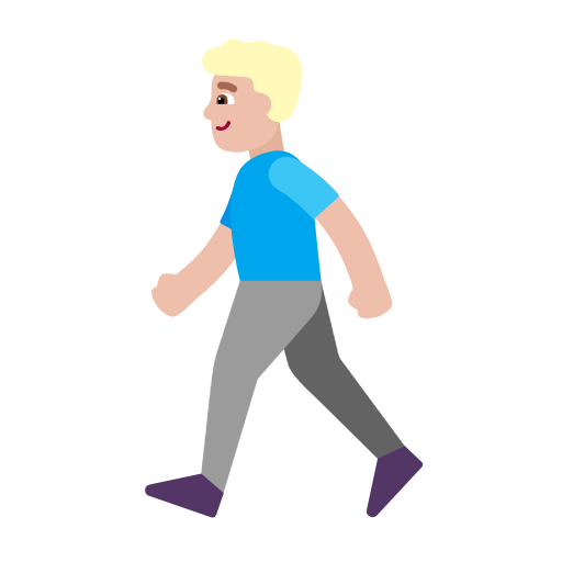 Man Walking: Medium-Light Skin Tone on Microsoft Fluent