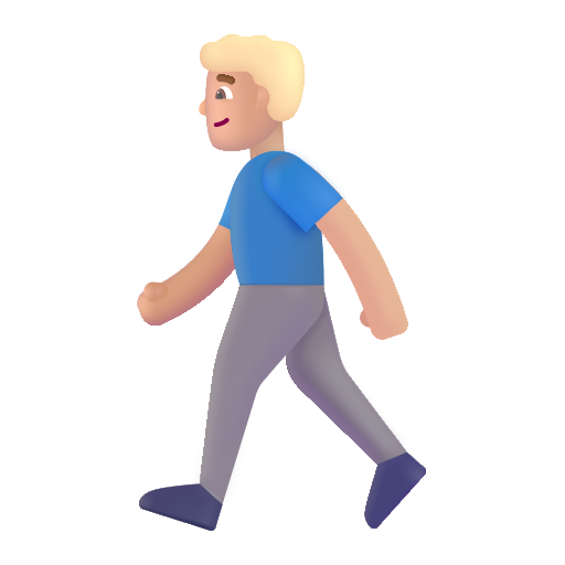 Man Walking: Medium-Light Skin Tone on Microsoft 3D