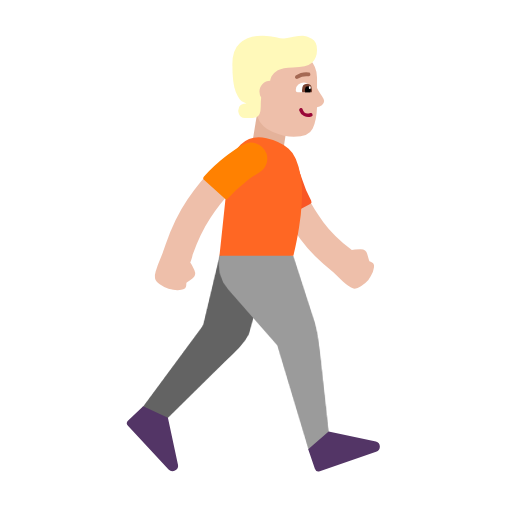 Person Walking Facing Right: Medium-Light Skin Tone on Microsoft Fluent