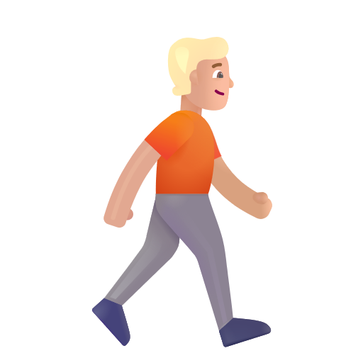 Person Walking Facing Right: Medium-Light Skin Tone on Microsoft 3D