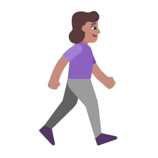 Woman Walking Facing Right: Medium Skin Tone on Microsoft Fluent
