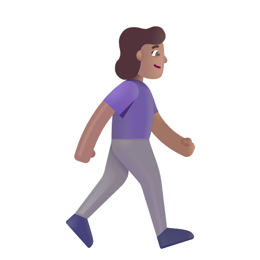 Woman Walking Facing Right: Medium Skin Tone on Microsoft 3D