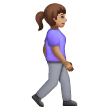 Woman Walking Facing Right: Medium Skin Tone on Samsung