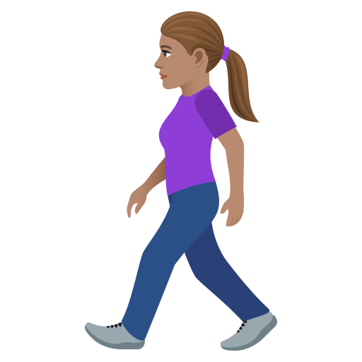 Woman Walking: Medium Skin Tone on JoyPixels