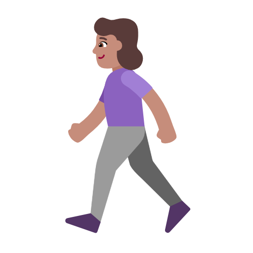 Woman Walking: Medium Skin Tone on Microsoft Fluent