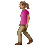 Woman Walking: Medium Skin Tone on WhatsApp