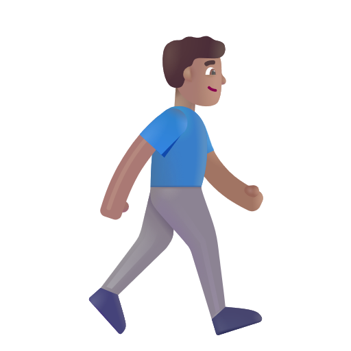 Man Walking Facing Right: Medium Skin Tone on Microsoft 3D