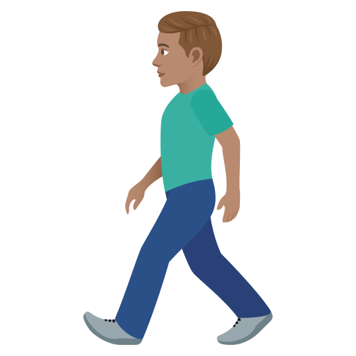 Man Walking: Medium Skin Tone on JoyPixels