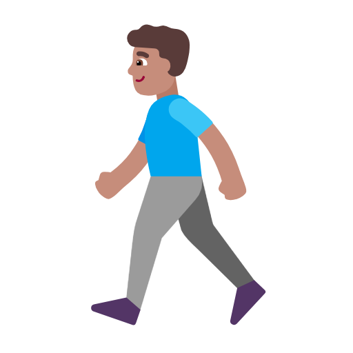 Man Walking: Medium Skin Tone on Microsoft Fluent
