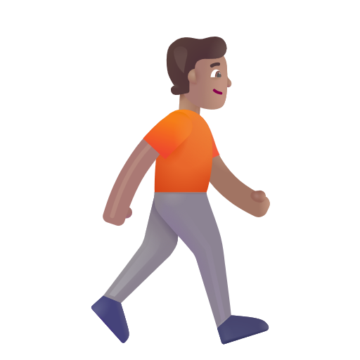 Person Walking Facing Right: Medium Skin Tone on Microsoft 3D