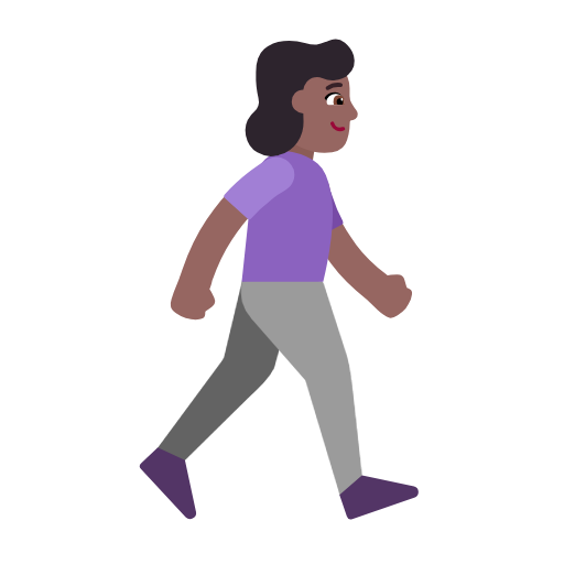 Woman Walking Facing Right: Medium-Dark Skin Tone on Microsoft Fluent
