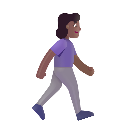 Woman Walking Facing Right: Medium-Dark Skin Tone on Microsoft 3D