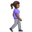 Woman Walking Facing Right: Medium-Dark Skin Tone on Samsung