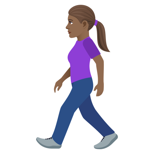 Woman Walking: Medium-Dark Skin Tone on JoyPixels
