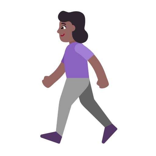 Woman Walking: Medium-Dark Skin Tone on Microsoft Fluent