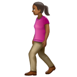 Woman Walking: Medium-Dark Skin Tone on WhatsApp