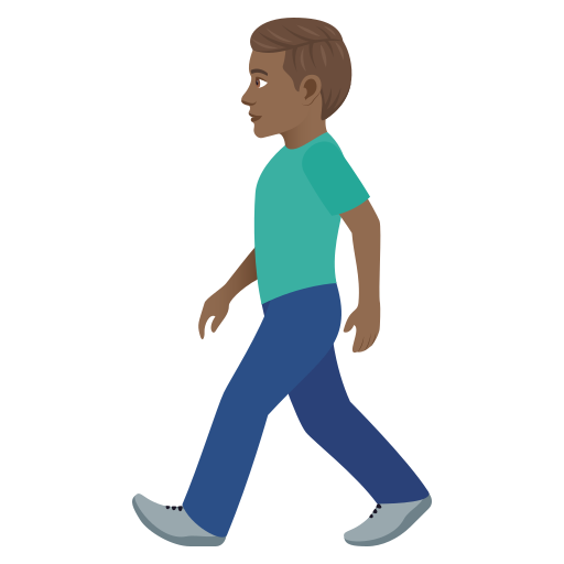 Man Walking: Medium-Dark Skin Tone on JoyPixels