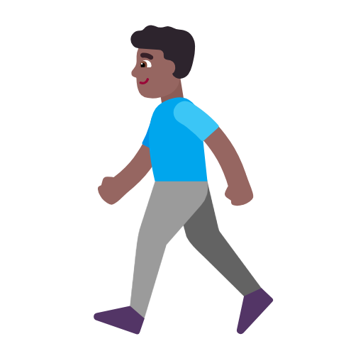 Man Walking: Medium-Dark Skin Tone on Microsoft Fluent