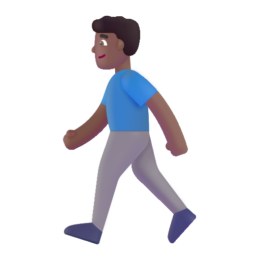 Man Walking: Medium-Dark Skin Tone on Microsoft 3D