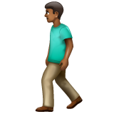 Man Walking: Medium-Dark Skin Tone on WhatsApp