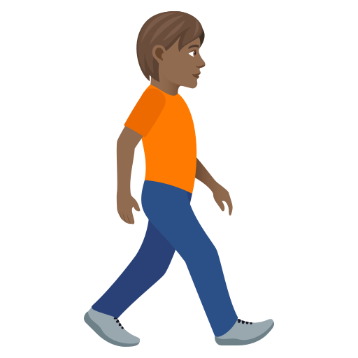 Person Walking Facing Right: Medium-Dark Skin Tone on JoyPixels