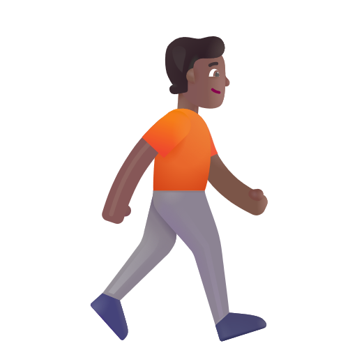 Person Walking Facing Right: Medium-Dark Skin Tone on Microsoft Fluent