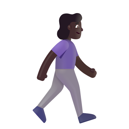 Woman Walking Facing Right: Dark Skin Tone on Microsoft 3D