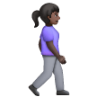 Woman Walking Facing Right: Dark Skin Tone on Samsung