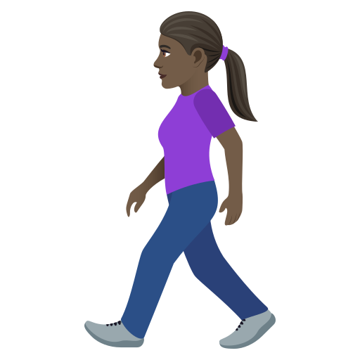 Woman Walking: Dark Skin Tone on JoyPixels