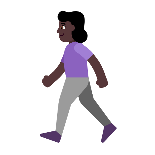 Woman Walking: Dark Skin Tone on Microsoft Fluent