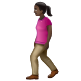 Woman Walking: Dark Skin Tone on WhatsApp