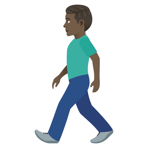 Man Walking: Dark Skin Tone on JoyPixels
