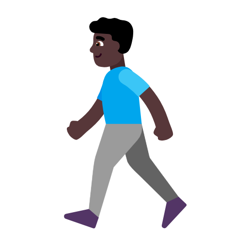 Man Walking: Dark Skin Tone on Microsoft Fluent