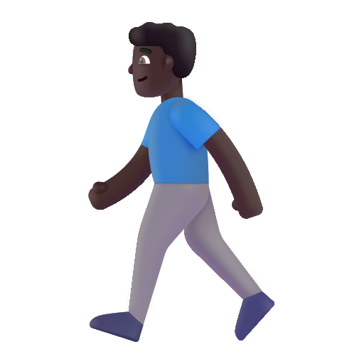 Man Walking: Dark Skin Tone on Microsoft 3D