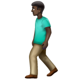 Man Walking: Dark Skin Tone on WhatsApp