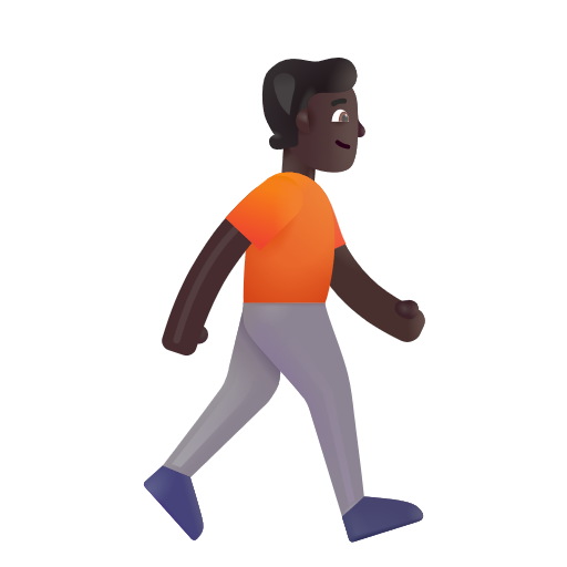 Person Walking Facing Right: Dark Skin Tone on Microsoft 3D