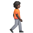 Person Walking Facing Right: Dark Skin Tone on Samsung