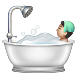 Bath: Light Skin Tone on WhatsApp